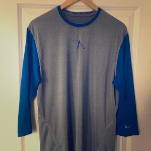 Nike Pro Combat 3/4 Sleeved Compression Blue